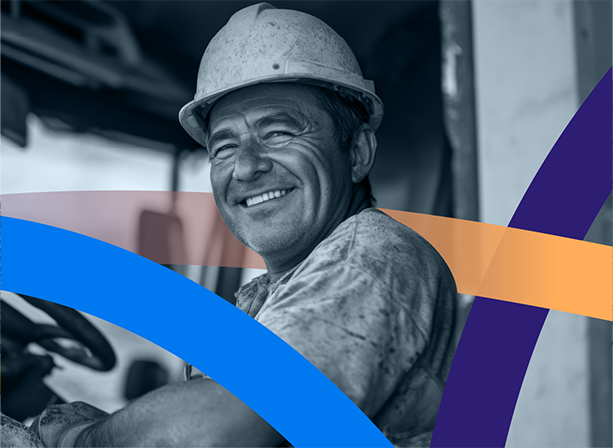 man wearing construction hat